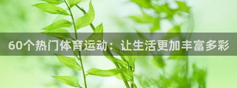 谈球吧：60个热门体育运动：让生活更加丰富多彩